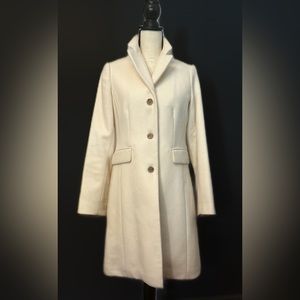 JCrew wool mid length pea coat, ivory, size 4